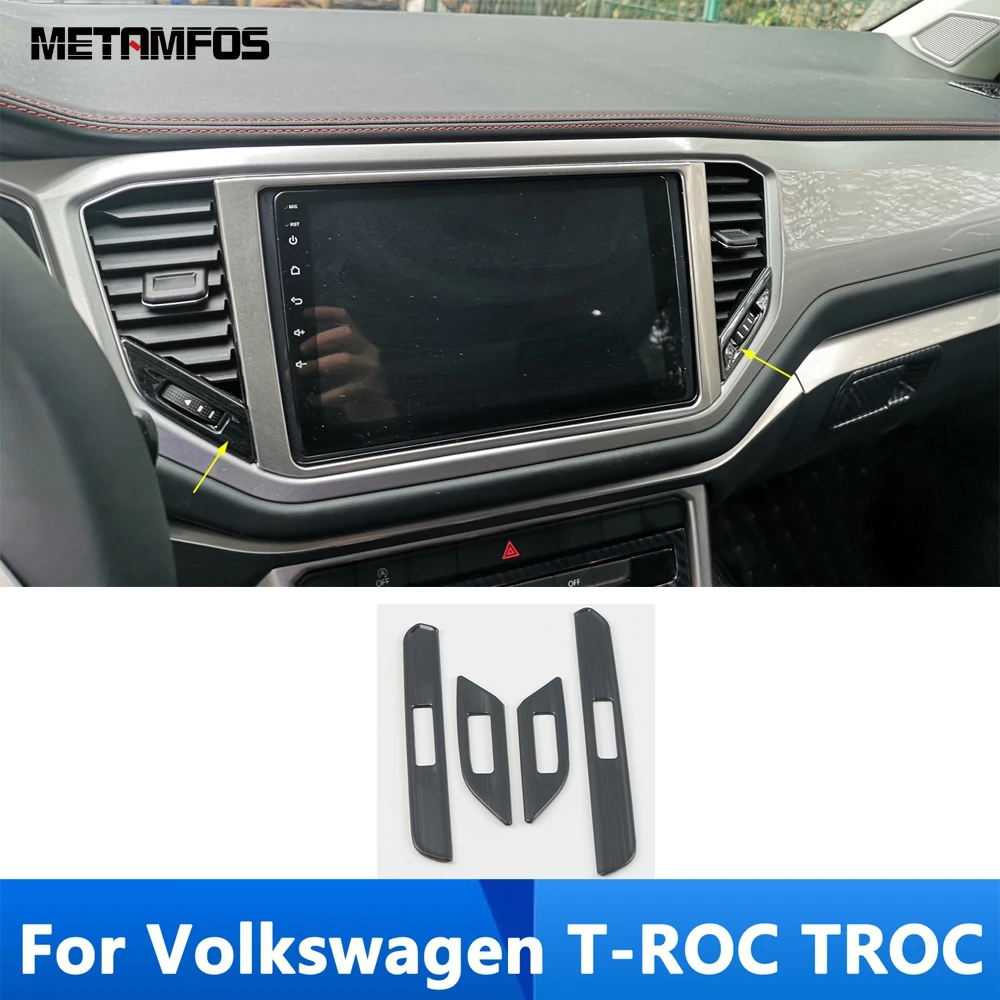 

Для Volkswagen T-ROC TROC 2017-2021 2022 консоль Передняя Крышка вентиляционного отверстия переменного тока отделка стикер аксессуары автостайлинг