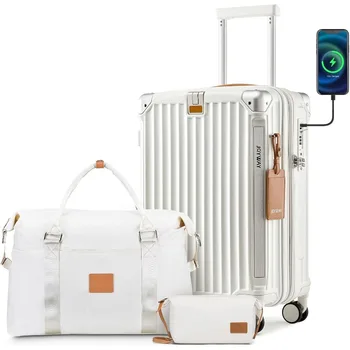 20in Carry On Luggage with Cup Holder and USB Port 1