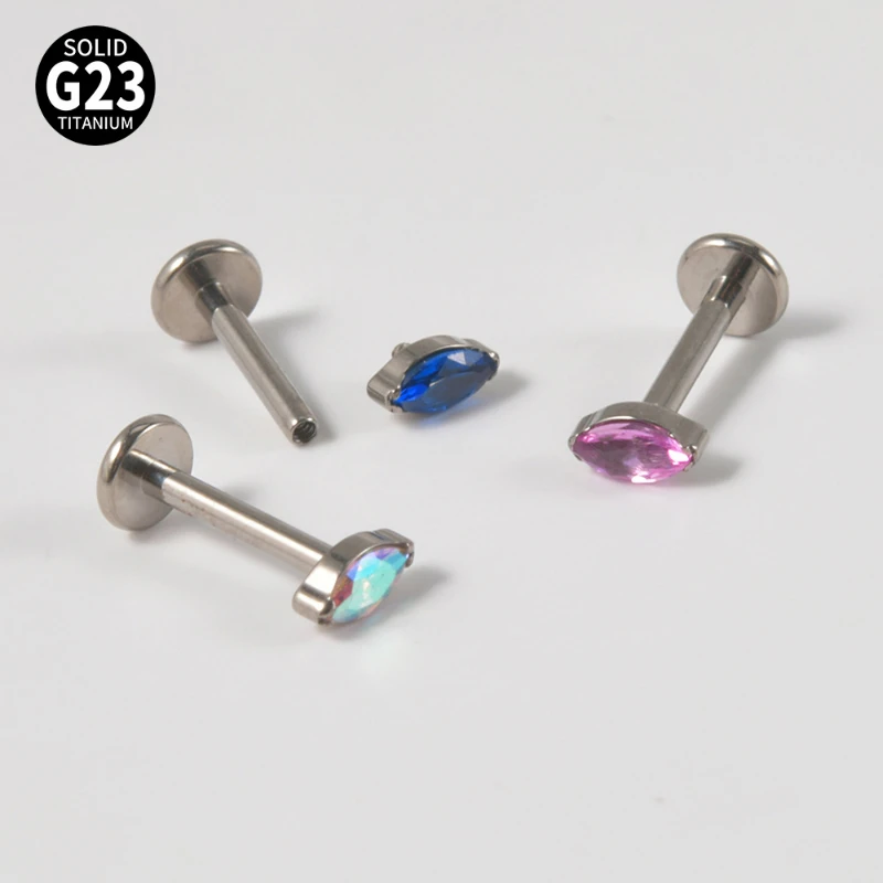 Titanium Horse Eye Lip Nail Single Color Horse Eye Ear Bone Nail Mini Opal Teardrop Mole Nail Ear Bone Ring