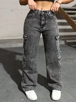 Womens Jeans Y2k Jeans High Waist Stretch Cargo Pants Multiple Pockets Casual Trousers For Ladies Fashion Retro Style - Image 5
