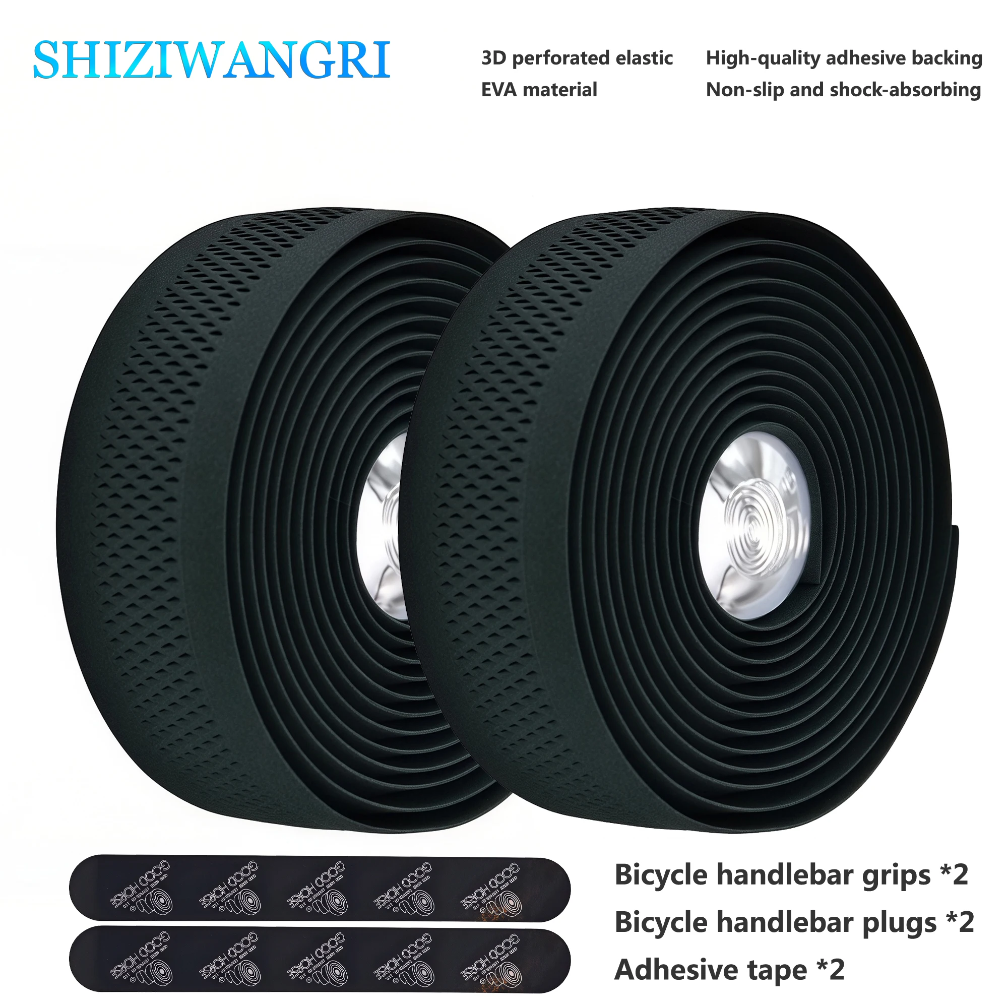 Hohl Rennrad Lenker Bänder Fahrrad Lenker Band PU + EVA Fahrrad Anti-rutsch Stoßfest Bar Wraps Befestigungs Riemen weiß/Schwarz – Detail 15