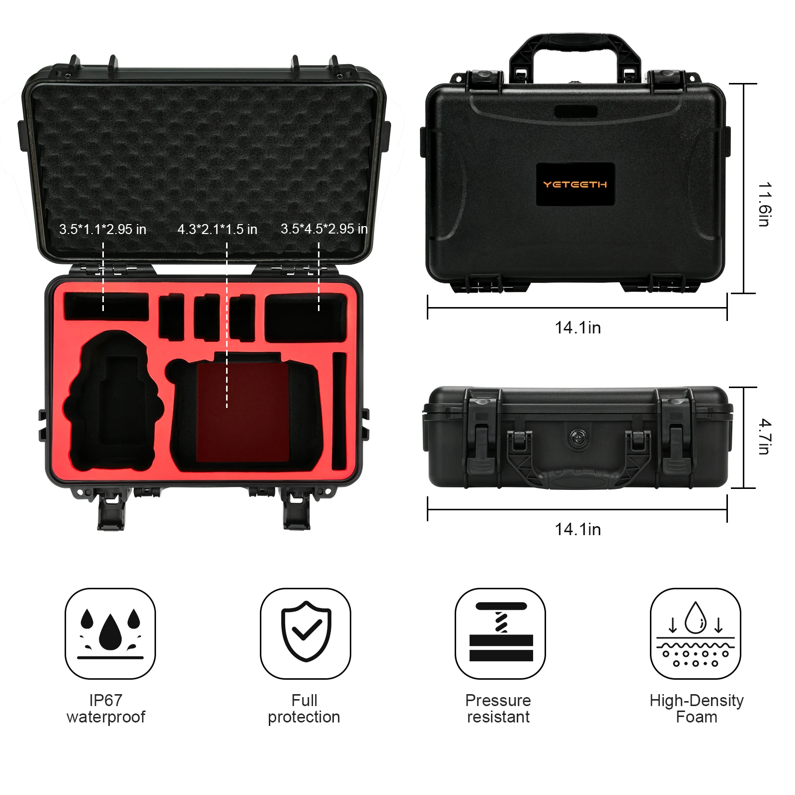 Sangle de transport attachée à l'étui rigide étanche pour DJI Mini 4 Pro, prêt à être porté