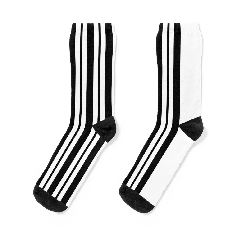 Black And White Vertical Striped Socks warm winter ankle Luxury Woman Socks Men's