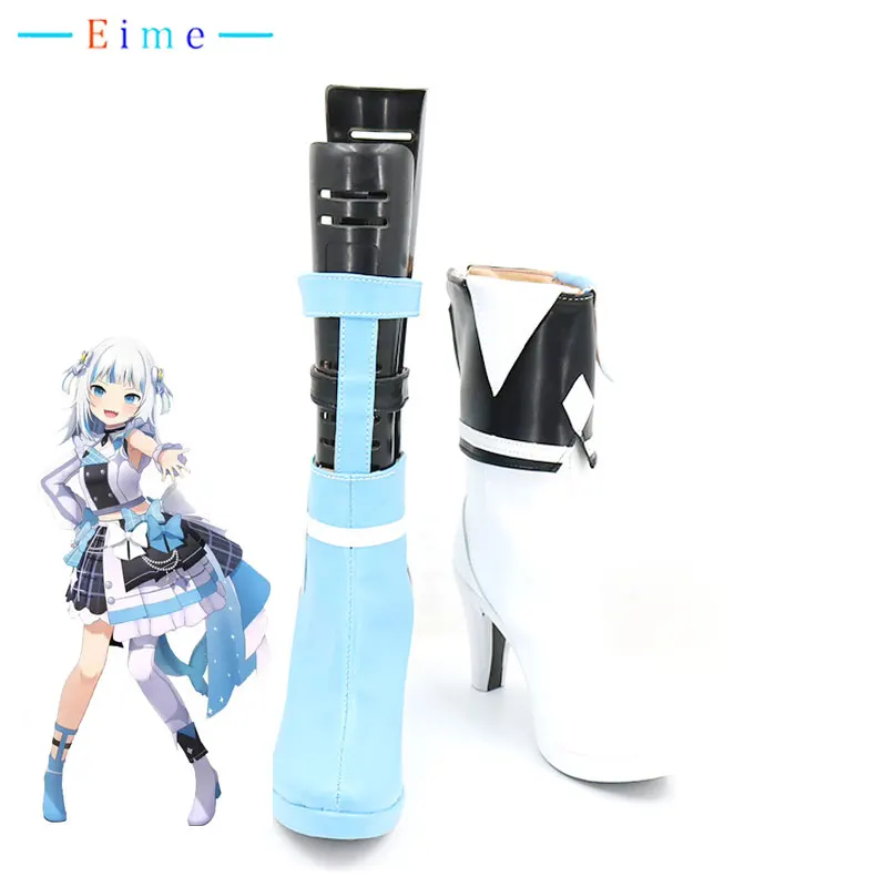

Gawr Gura Cosplay Shoes Vtuber Cosplay Props PU Leather Shoes Halloween Carnival Boots Custom Made