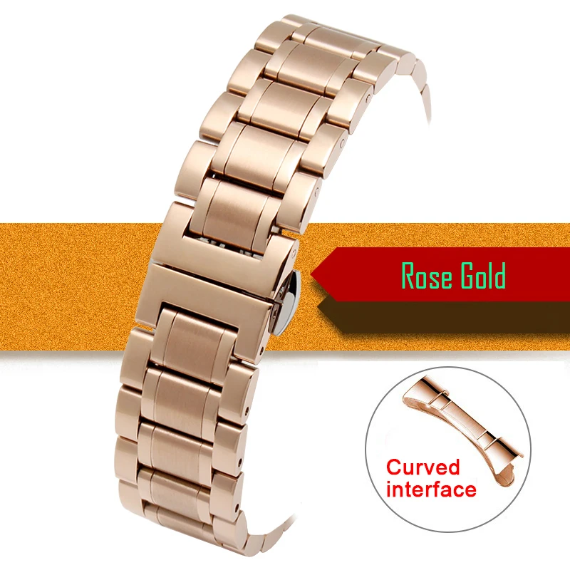 Stainless Steel Butterfly Buckle Bracelet Strap