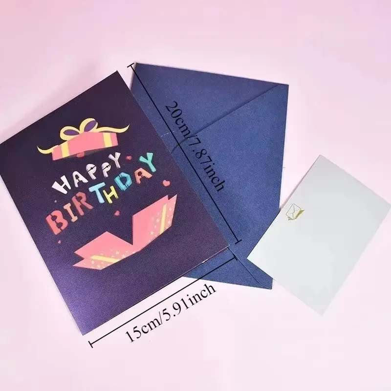1PC 3D Birthday Memorial Greeting Cards Foldable Cards Birthday Gifts Greeting Party Supplies