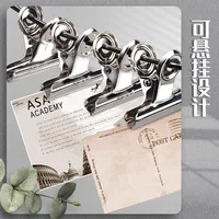 M&G 6PCS Silver Metal Paper Clips Set 19/29/38/51/64/76mm Folding Grip Clips Office School Stationery Supplies 6