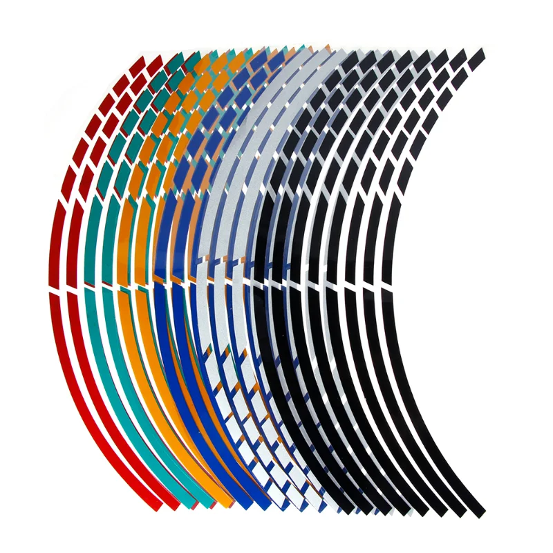 17 18 Reflective Motorcycle Car Wheel Tire Stickers Reflective Rim Tape Strips for Motorcycle Car Decals for Yamaha Kawasaki