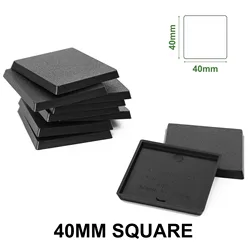 Square Wargaming Table Game Bases - Black, 40mm (20pcs)