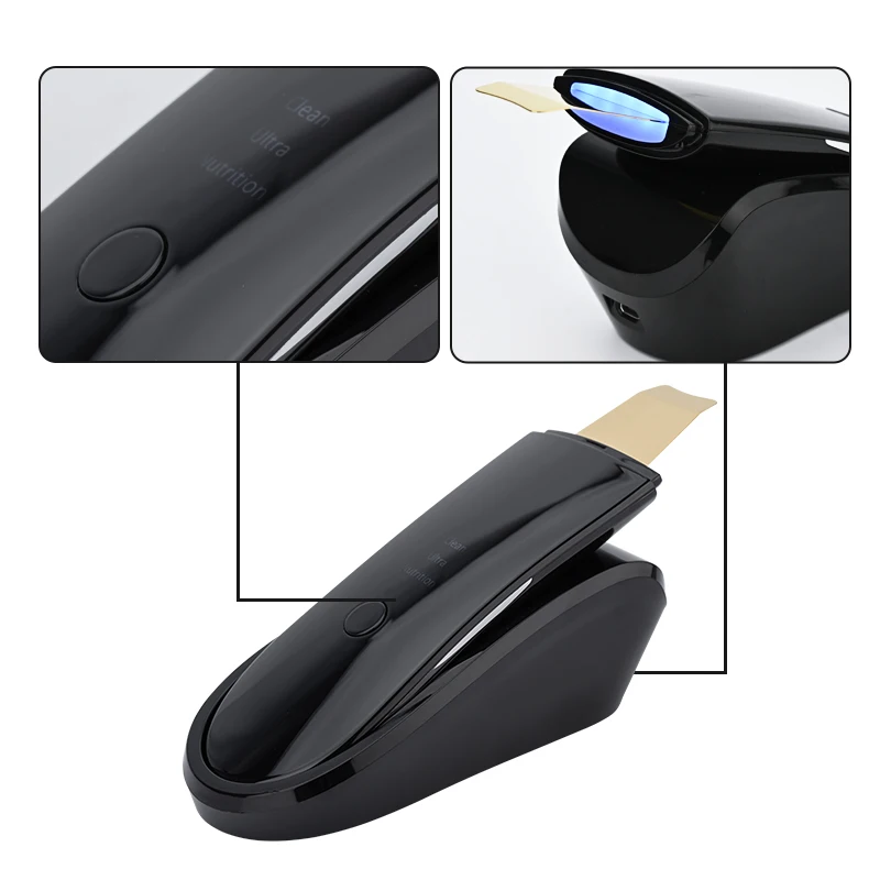 Ultrasonic Peeling Remover Blackhead Facial Skin Scrubber Facial Shovel Deep Cleaning Face Lifting Removal Pore Acne EMS Lift