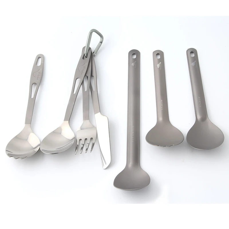 

Ультралегкая Титановая посуда TOAKS, столовые приборы для улицы, вилка и ложка