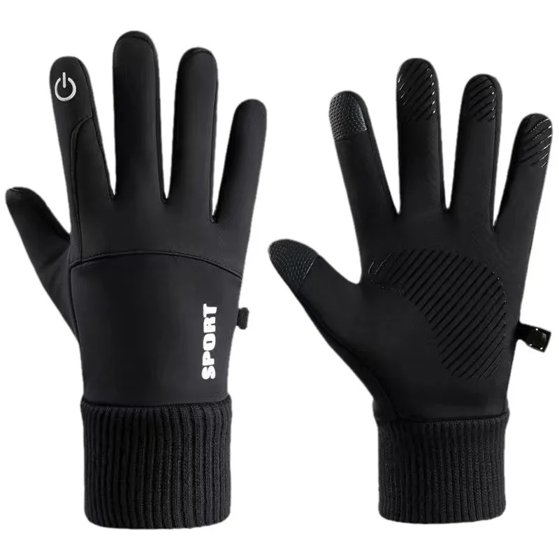 Winter Fleece-Lined Warm Sports Riding Gloves Outdoor Mountaineering Waterproof Wind and Skid Skiing Touch Screen Unisex