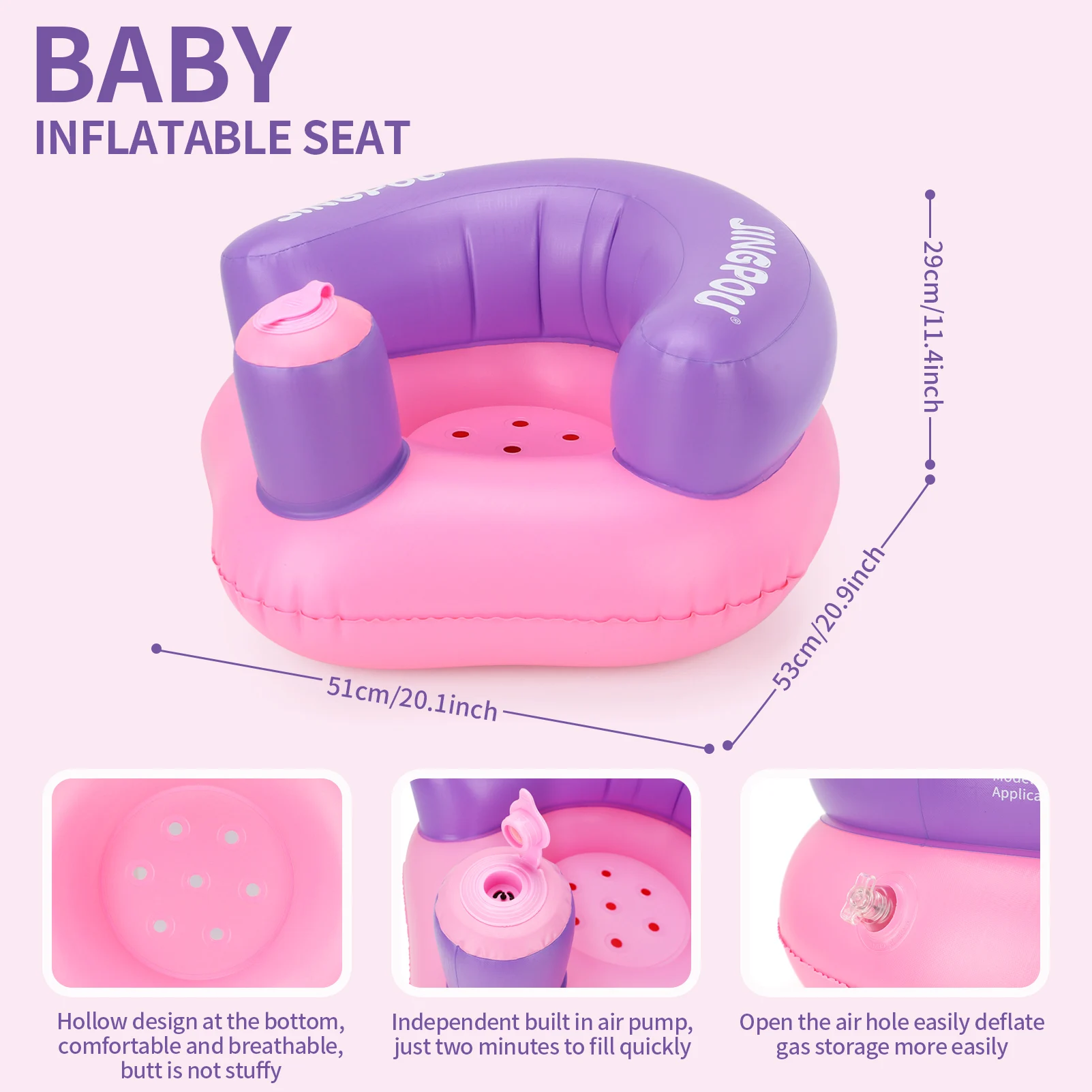 Swimbobo Inflatable Portable Multifunctional Kids Sofa Seat Chairs for baby Bath Shower Learning Bathing Stool Eating Pvc Chair 3