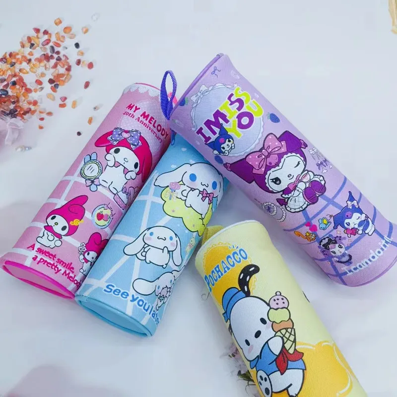 

Cute Sanrio Pen Pouch Hello Kittys Accessories Kawaii Anime Zipper Pouch Stationery Bag Organizer Learning Toys for Girls Gift