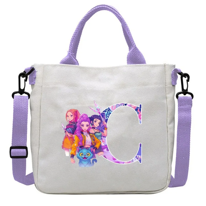 K Pop  حقيبة كروسبودي المرأة  الكرتون أنيمي مطبوعة حقائب كتف الفتيات موضة حقيبة يد محمولة هدية عيد ميلاد