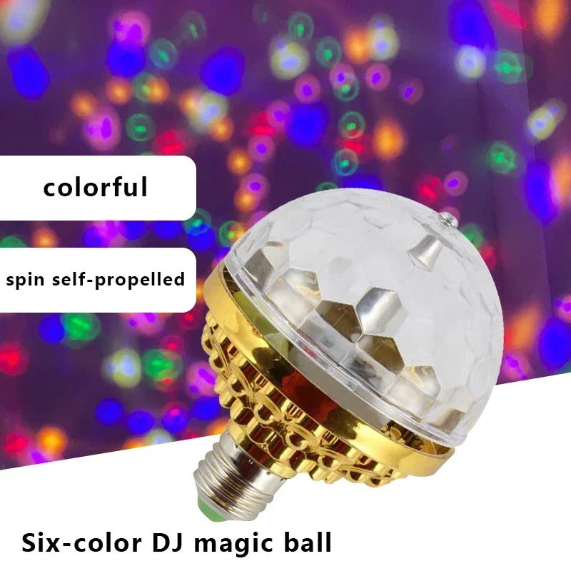 

Colorful Disco Rotating Magic Ball Light Bulb with Sockets Magic Ball RGB LED Stage Light for Home Room Dance Parties Lighting
