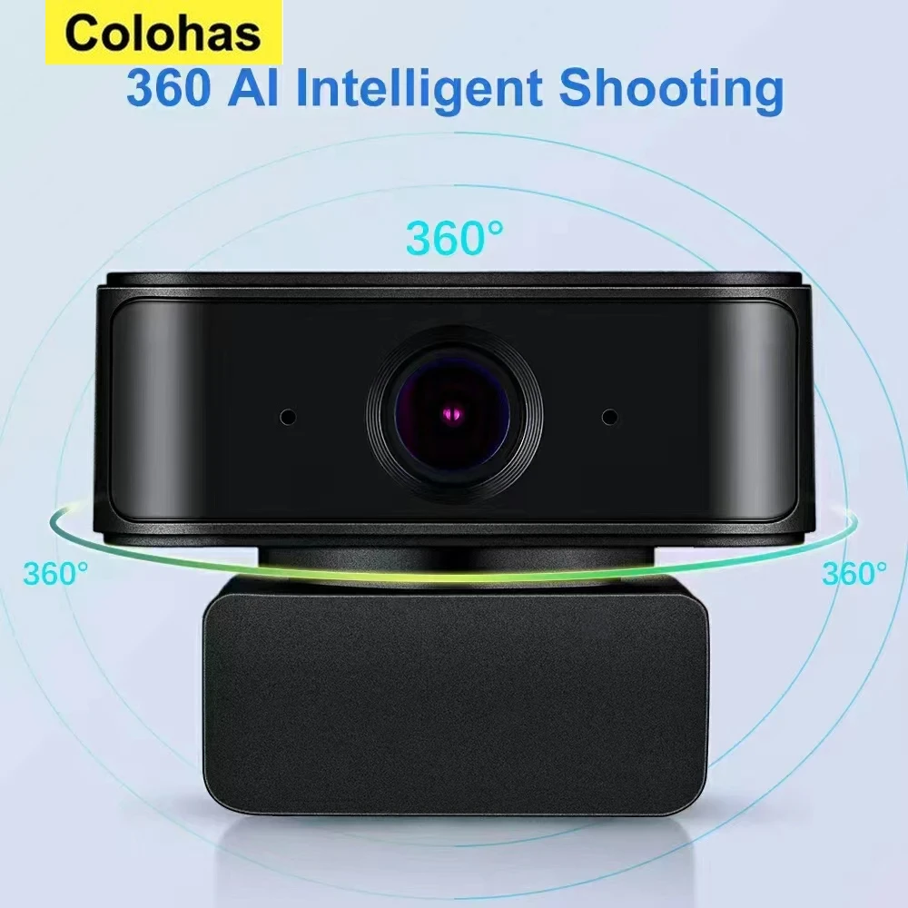 2MP 1080P 360Degree AI Face Follow Auto Tracking USB Webcam P2P Free Drive Video Digital Camera For Online Teaching Boardcast