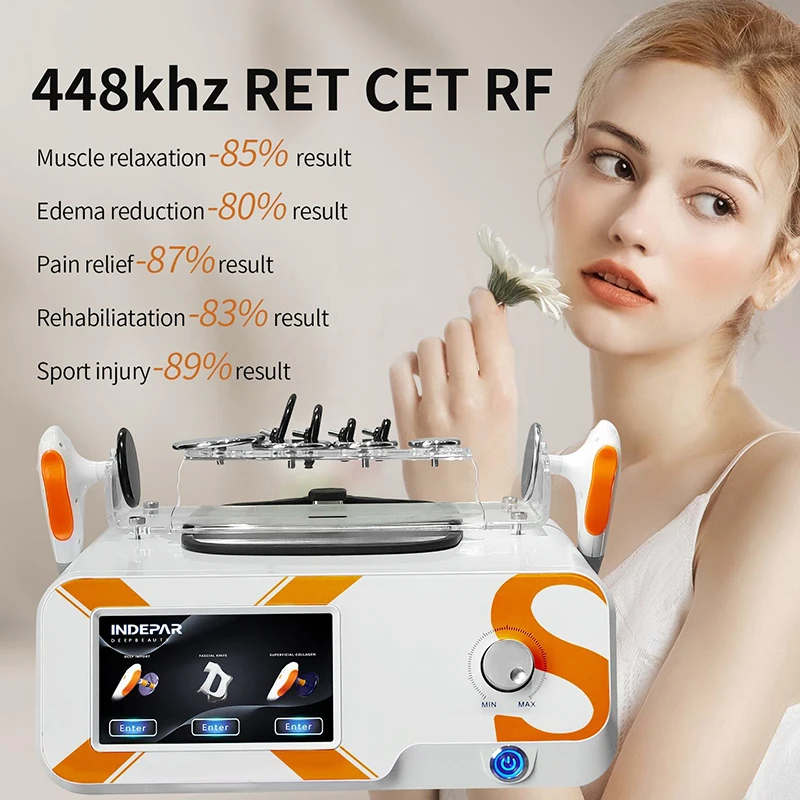 448K RET CET Pain Relief Fat Reduction Machine Tecar Indiba Diathermy Treatment Lymphatic Drainage Anti-wrinkle Body Slim Device