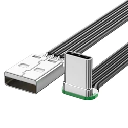 High - Speed 10W Soft Flat USB Charging & Data Transfer Cable - 30cm (Straight head)