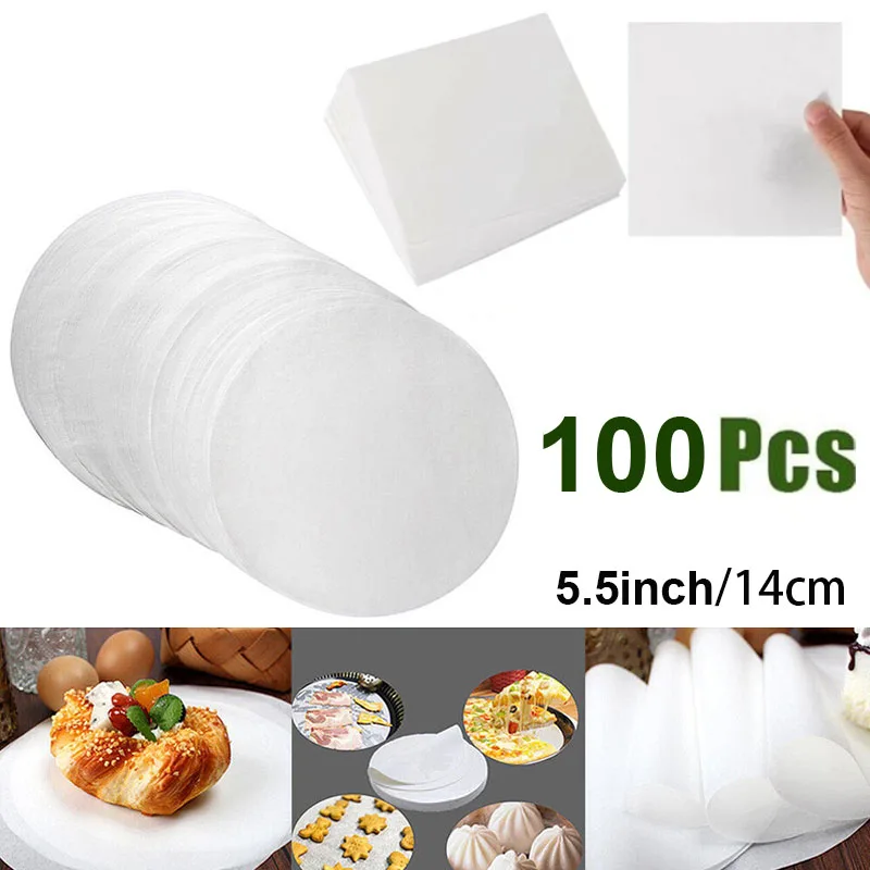 100Pcs55inch14cmHamburgerPattyPaperRoundWaxPaperSheetSquareParchmentPaperfor