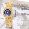 6PCS/Set Women's Blue Alloy Watch Strap Fashionable Rhinestone Quartz Watch Necklace Earrings Jewelry Set 5