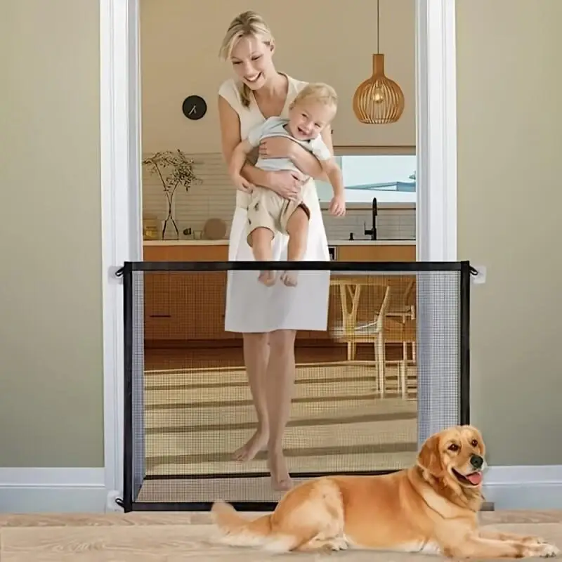 Title 3, 1pcs Dog Gate Ingenious Mesh Dog Fence For Indo...