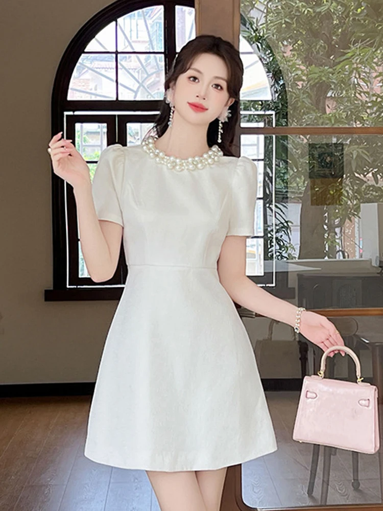 Simple Black Vintage Short Evening Dress Women Clothes New