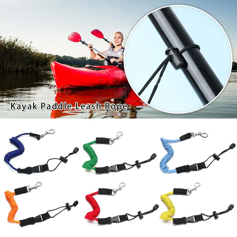 Elastic 155cm Kayak Canoe Paddle Leash Safety Boat Fishing Rod