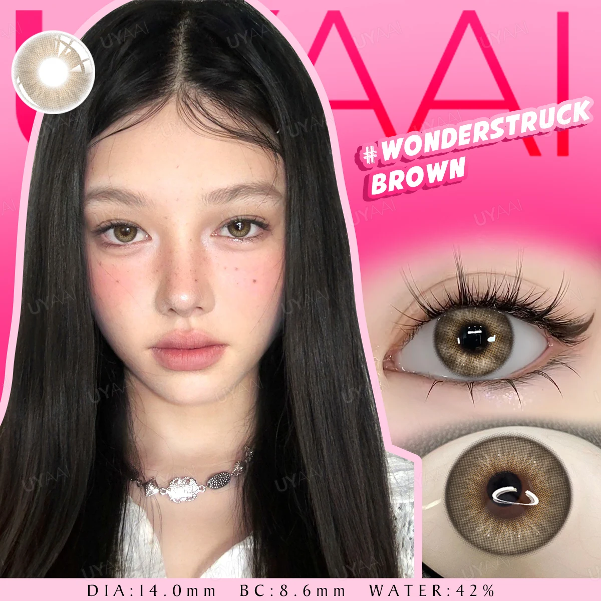 Natural Beauty Colored Contact Lenses - Grey, Brown, Blue & Green (Yearly)