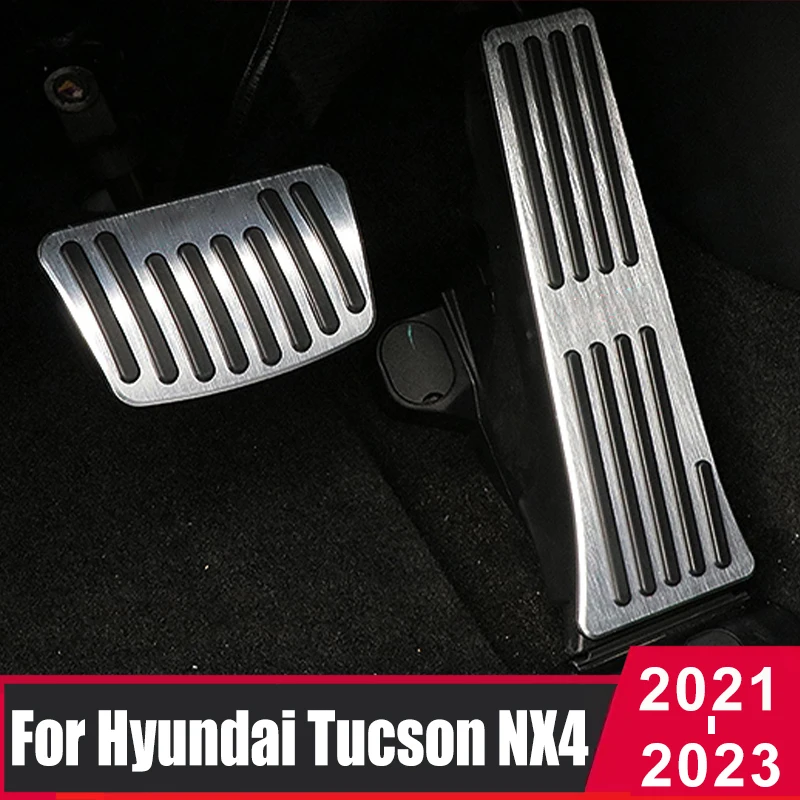 Car Pedals Pad Covers Hyundai Tucson NX4 Accelerator Fuel Brake Footrest Pedal Plate Cover Accessories