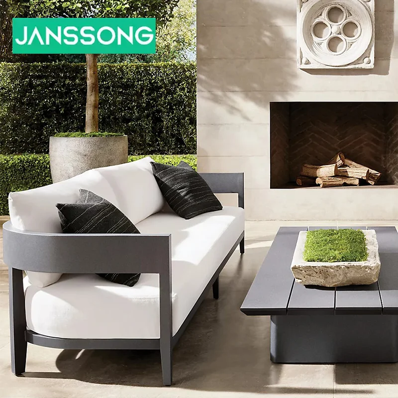 Hotel Patio Outdoor Furniture Set Aluminum Frame Lounge Patio Garden Sofa Set Luxury Garden Sofa Modern Outdoor Furniture