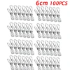 100Pcs 6cm Stainless Steel Clothes Pegs Sealing Clips Clothespins Metal Storage Kitchen Organizer Tool Cloth Pin Clip Holders 1