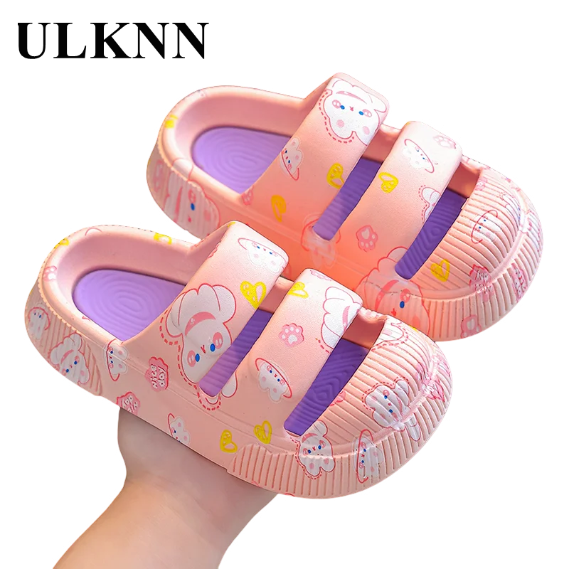 

Kid's New Cartoon Cute Children Slippers Private Antiskid Thick Soft Parent-child Indoor Outdoor Small Cuhk Child Cool Slippers