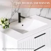30" Bathroom Vanity with Sink, Floating Wall Mount, Soft-Close Function, Grooved Stripe Design, Hidden Damping Drawers (White) 4
