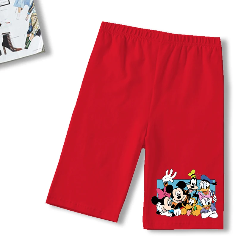 Disney Mickey Mouse Mid Waist Women Sport Shorts Slim Fit High Stretchy Trousers For Summer Female Party Ladies Exercise Short trendy clothes