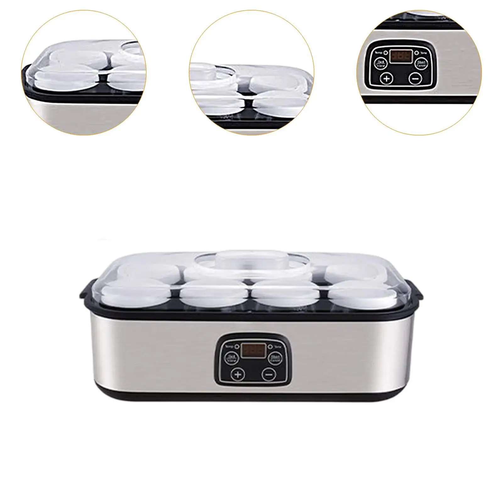Automatic Yogurt Machine Treats Homemade Yogurt Professional Ice Cream Pudding Maker with 8 Jar Smoothie and Jam Machine