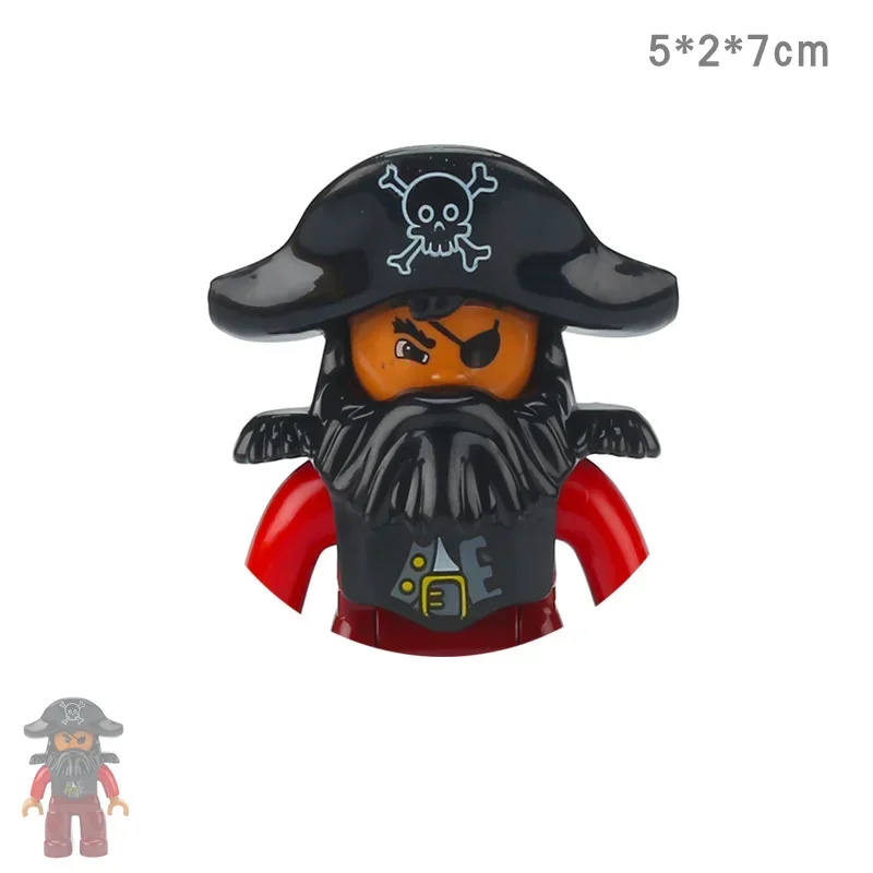Large Building Block Adventure Ship Series - Brave Pirates Treasure Island Playset