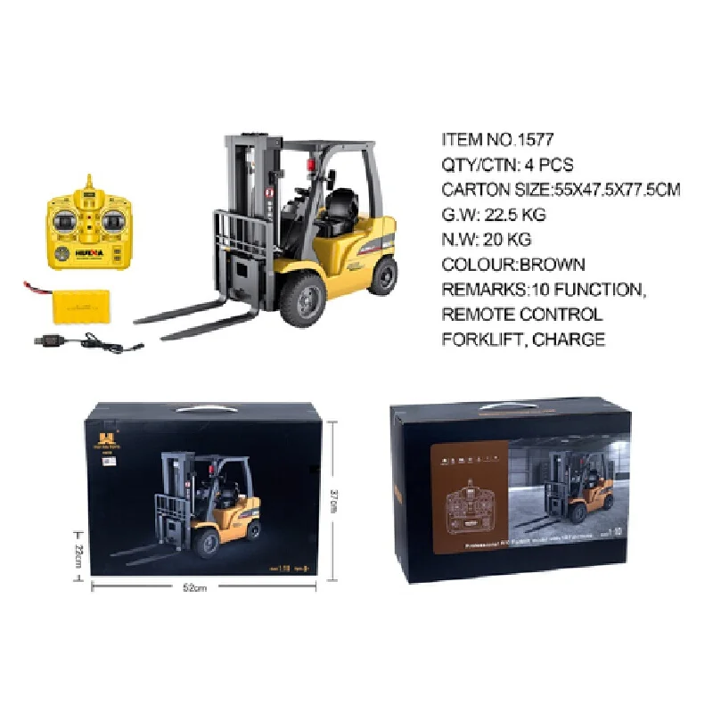 Huina 1577 toy children outdoor large toy alloy simulation forklift 8-channel wireless remote control engineering vehicle 5