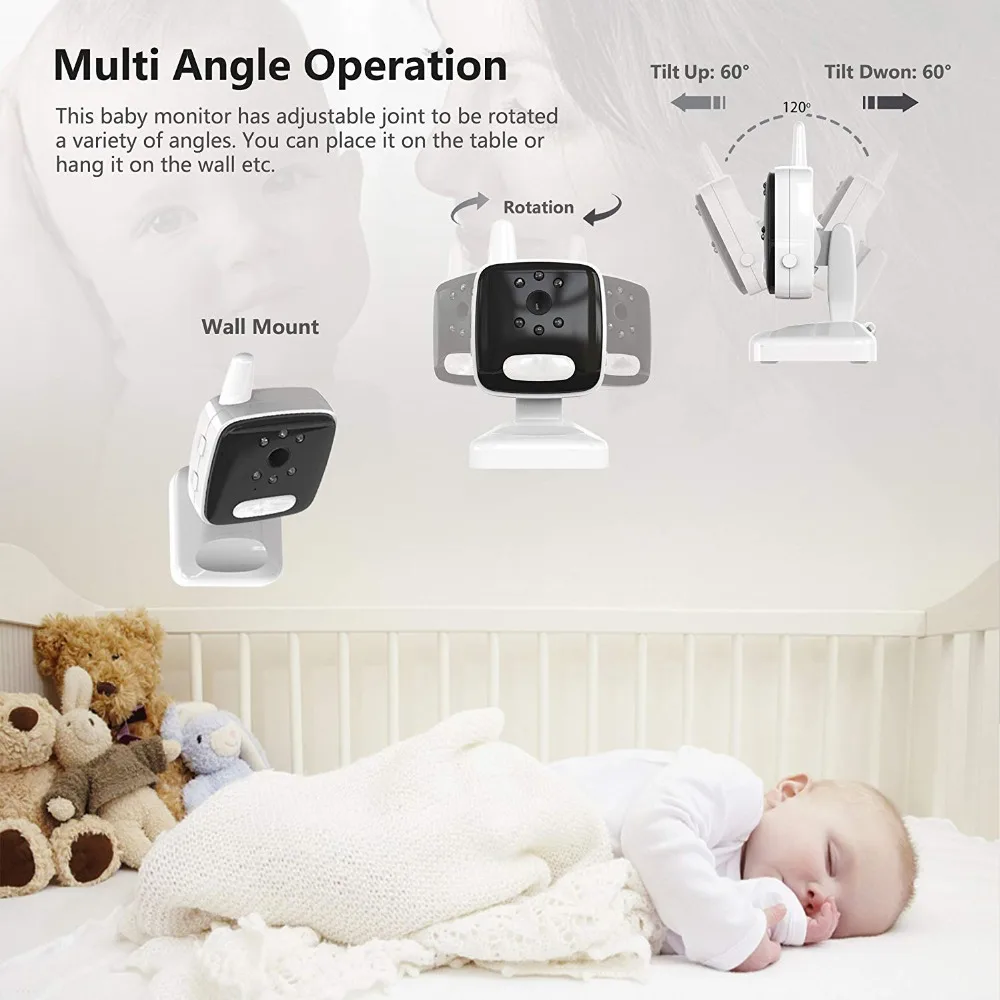 Description Picture 4 of item3.5" LCD Screen Digital Video Baby Monitor 2 Way Talk Security Wireless Baby Camera Night Vision Electronic Babysitter