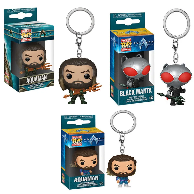 Funko Pop 2024 New Aquaman Black Manta Pocket Pop Portachiavi Giocattolo Miguel Action Figure Toys Regali Per Feste Di Festa