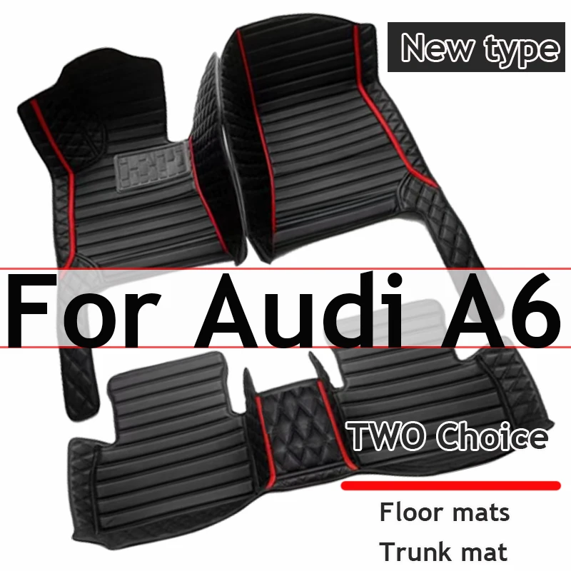 

Car Floor Mats For Audi A6 C6 4F 2004~2011 Carpet Luxury Leather Mat Full Set Durable Rug Auto Interior Parts Car Accessories