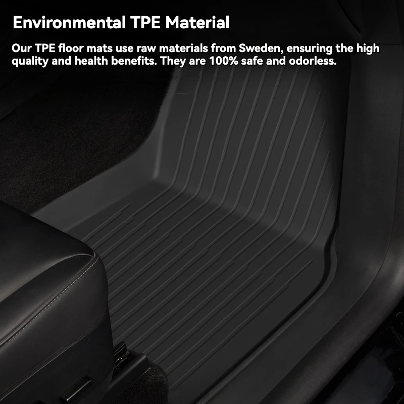 Car Floor Mats 3pc for Tesla Model Y Four Seasons Waterproof Non-Slip TPE Special Car Accessories