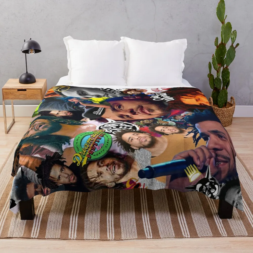 

J Cole Collage Throw Blanket Cute Blanket Sofa Blanket