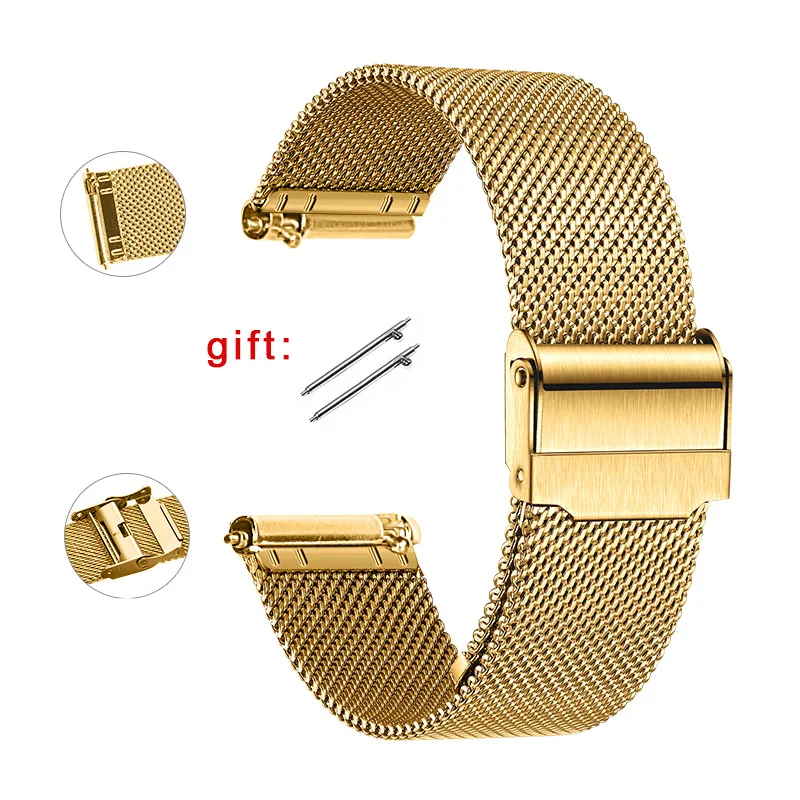 Premium 0.6mm Milanese Stainless Steel Mesh Watch Band - Quick Release Strap