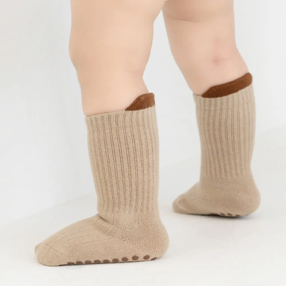 5 Pairs Kids Cotton Socks Boys and Girls Cute Comfy Breathable Baby Non-slip Floor Socks 0-8Y