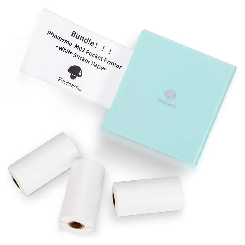 Phomemo M02  Portable Printer Bt Mini Thermal 300dpiPocket Printer Mobile Phone Android Ios Photo Printer