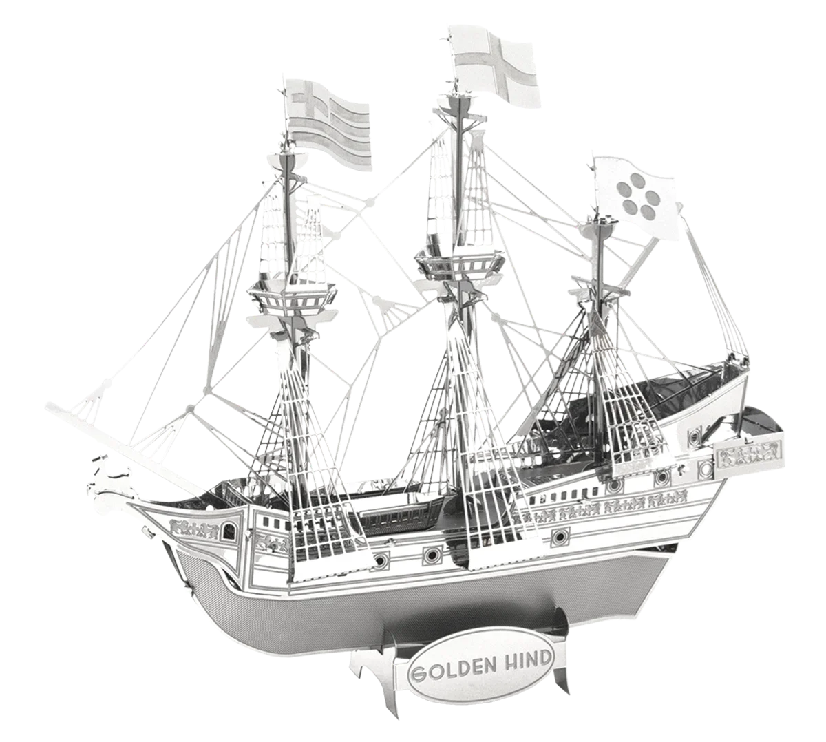 Golden deer boat 3D Metal Puzzle model kits DIY Laser Cut Puzzles Jigsaw Toy For Children 5
