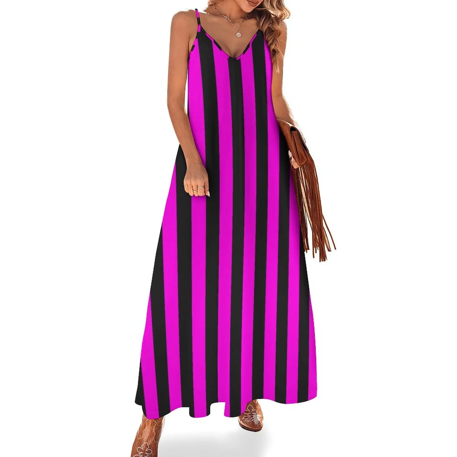 

Raspberry Stripes Sleeveless Dress Dance dresses evening dresses luxury 2024 sexy short dresses daring