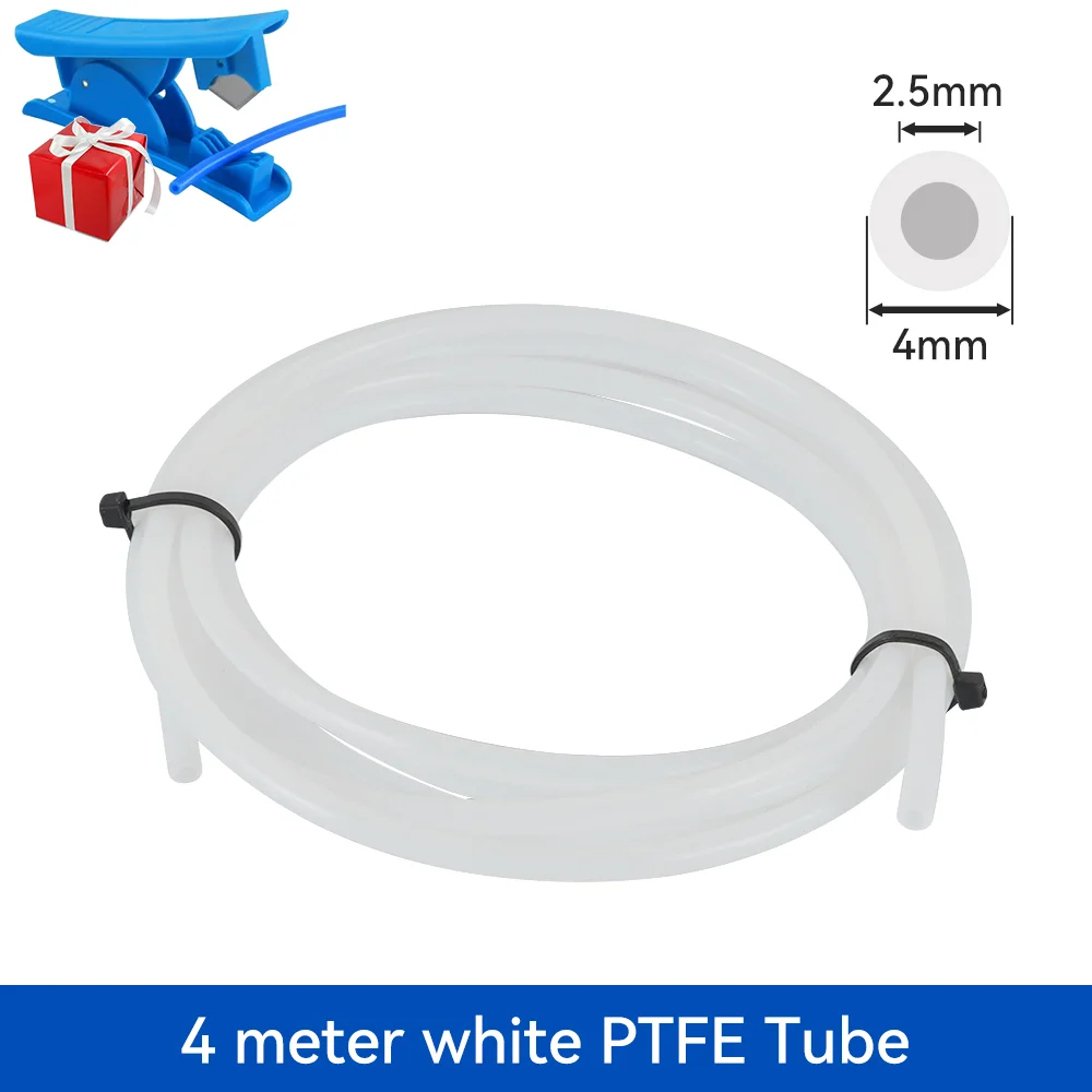 High-Quality PTFE Tube - 2.5mm ID, 4mm OD, 1m to 4m Length