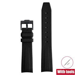 Omega X Swatch MoonSwatch 20mm Diving Strap - Arc Curved End TPU Rubber Bracelet - 20mm (Black 02)